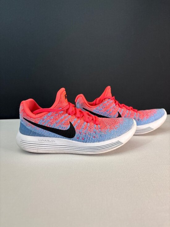 Nike Shoes - Nike LunarEpic Flyknit Racer Running Shoes Coral Blue Lightweight Breathable (7)